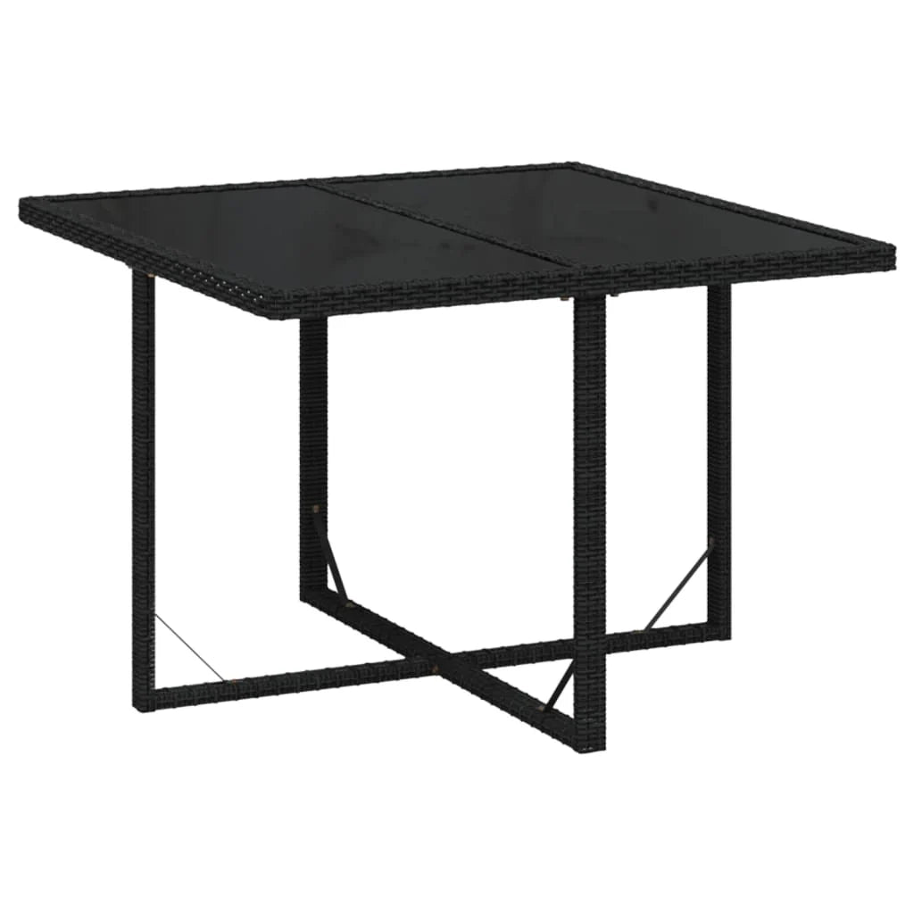 Set da pranzo in resina intrecciata nera da 9 pezzi con cuscini salotto da giardino e mobili da sala da pranzo 02_0014917