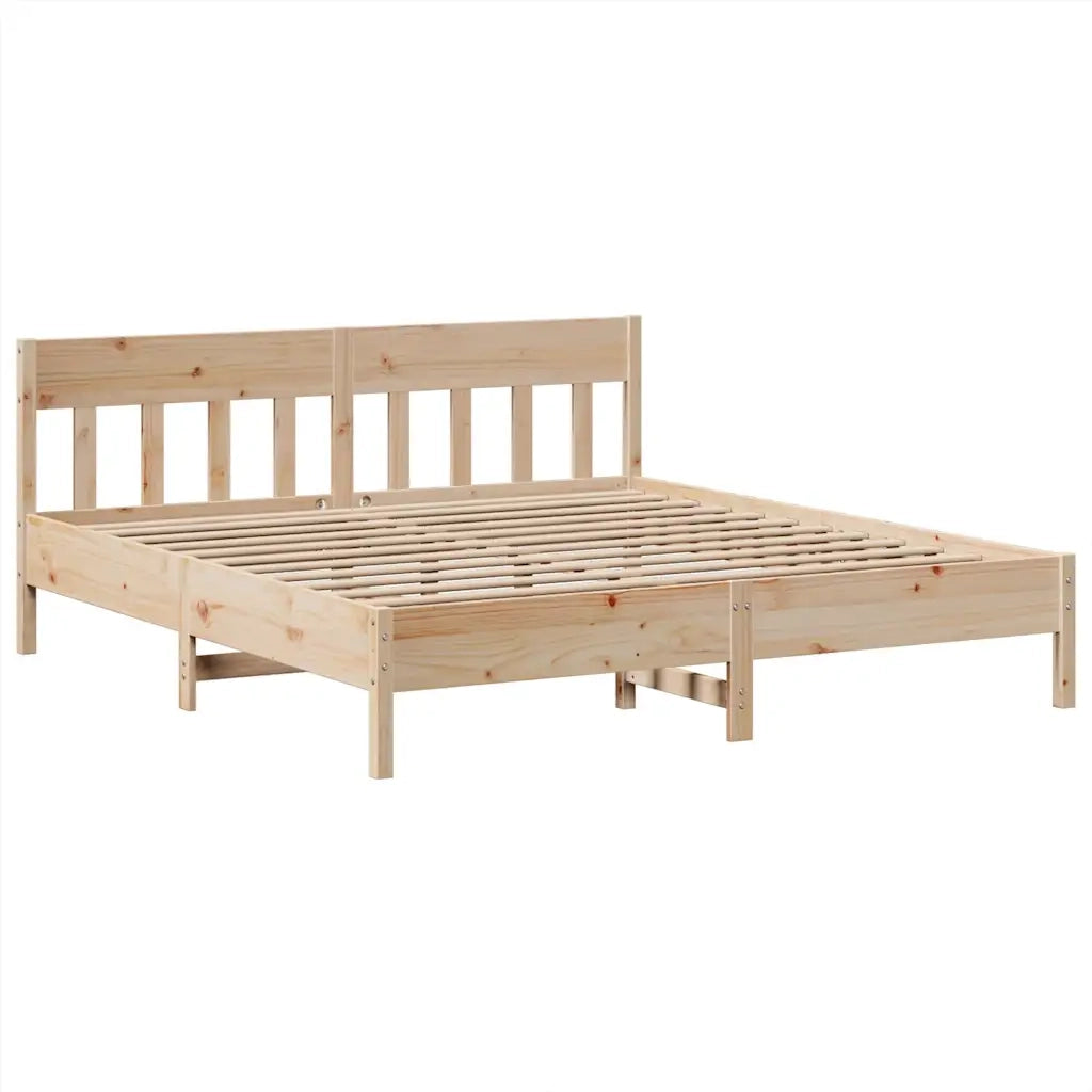 Letto matrimoniale | Letto per adulti | Giroletto senza Materasso 180x200 cm in Legno Massello di Pino