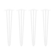 Set di Gambe Hairpin di 3 Bastoncini per Tavolo H710 Verniciato Bianco Acciaio Emuca