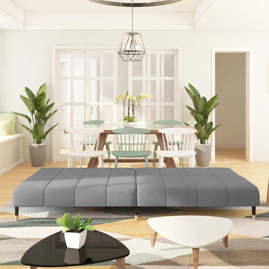 Divano Letto a 2 Posti Grigio Chiaro in Vellutocod mxl 87980