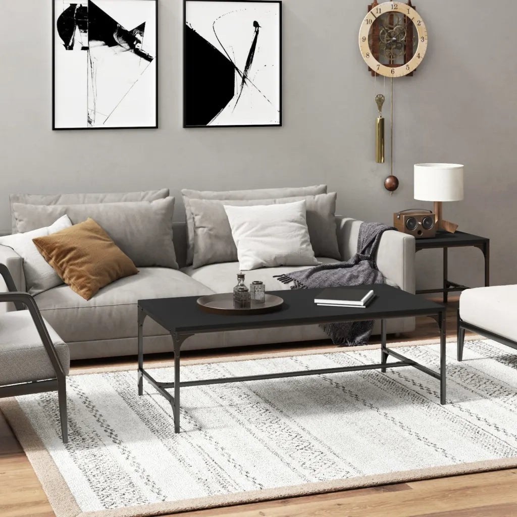 Tavolino da salotto | Tavolino da caff¨¨ | Tavolino da Soggiorno Nero 100x50x35cm Legno Multistrato