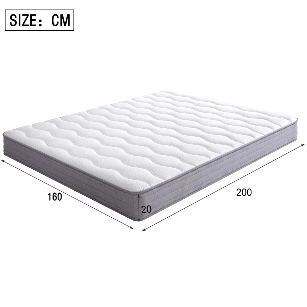Materasso a molle 160 × 200 cm H3 ergonomico, 20 cm, bianco, per tutti i tipi di riposo