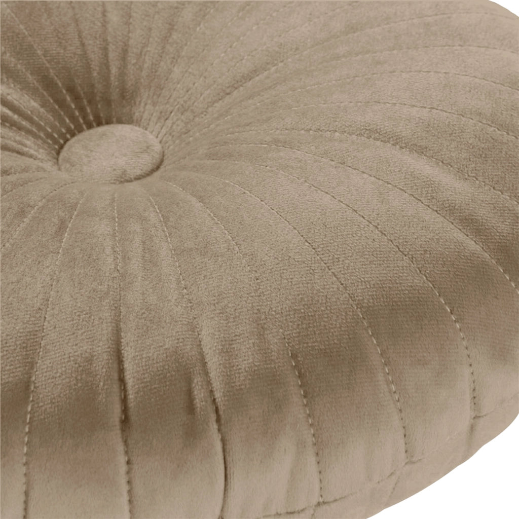 Cuscino Rotondo Zucca Effetto Velluto Circolari Per Divano Decorativo Letto 40 Cm  Beige