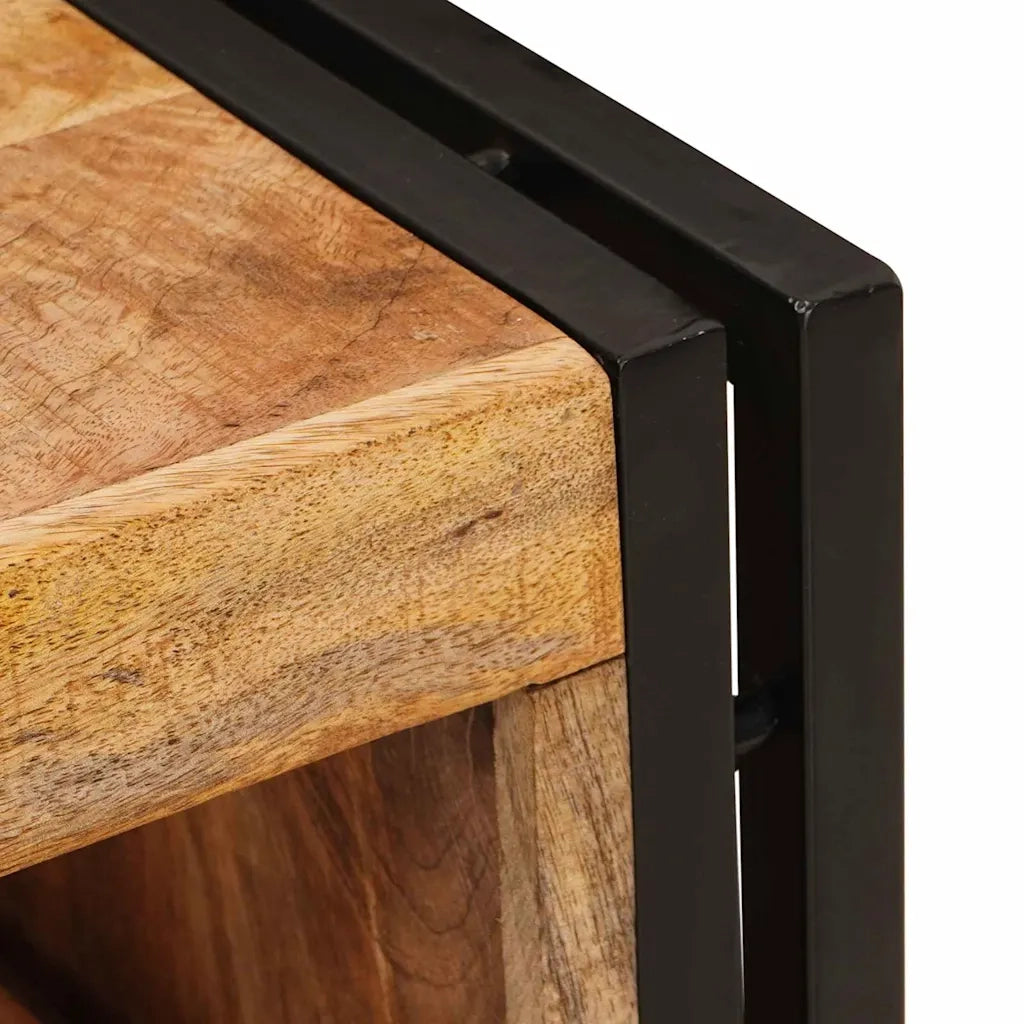 Portabottiglie 100 x 45 x 33 cm Legno di Mango Grezzo Massiccio