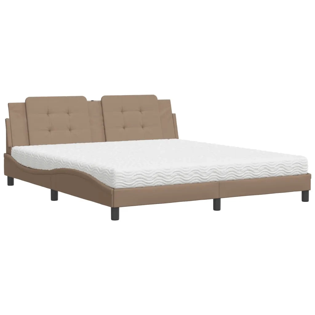 Letto con Materasso Cappuccino 180x200cm Similpelle