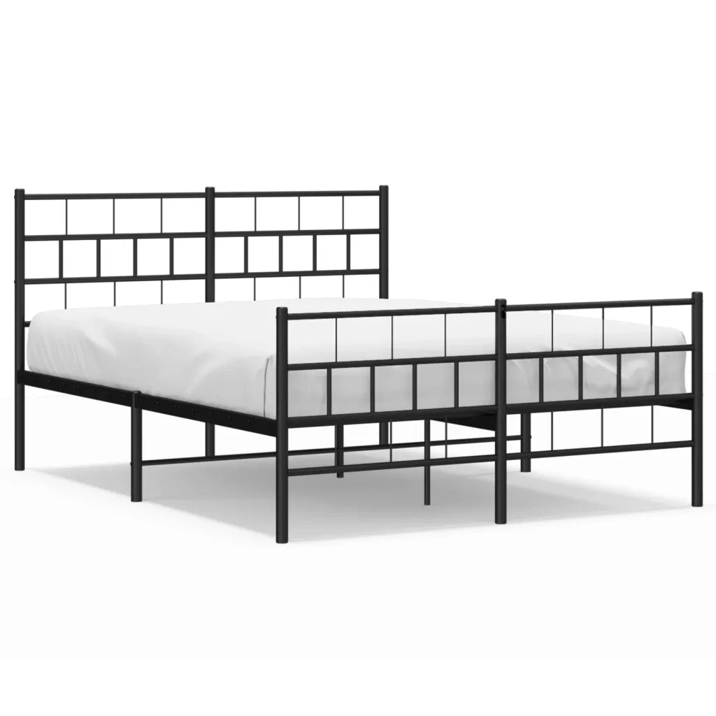 Giroletto con Testiera e Pediera Metallo Nero 120x200 cmcod mxl 83233