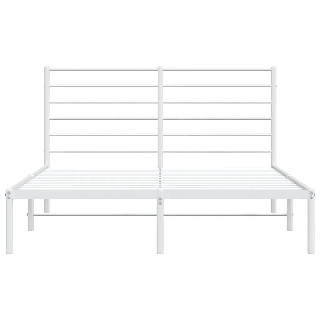 Giroletto con Testiera-Struttura Letto con testiera Metallo Bianco 160x200 cm 146300