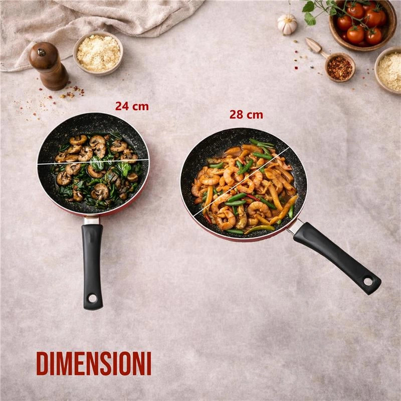 MAURY'S JULIEN SET 2PZ DI PADELLE 24 + 28 CM ANTIADERENTI COLORI ASSORTITI