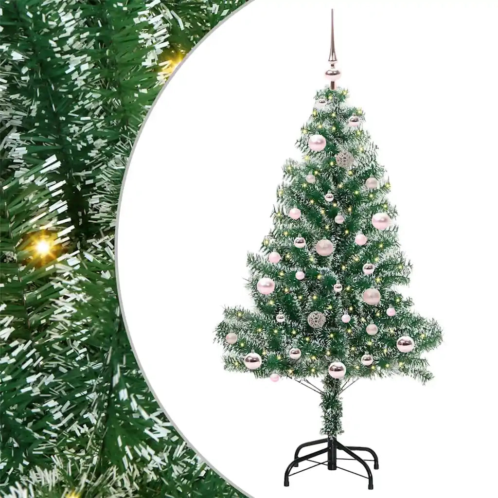 Albero di Natale Artificiale Imbiancato con Luci LED 150 cm