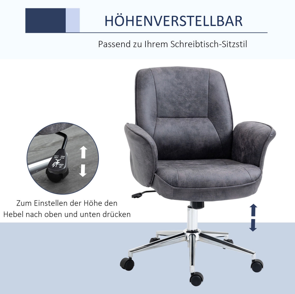 Sedia da ufficio ergonomica grigio scuro con funzione oscillante