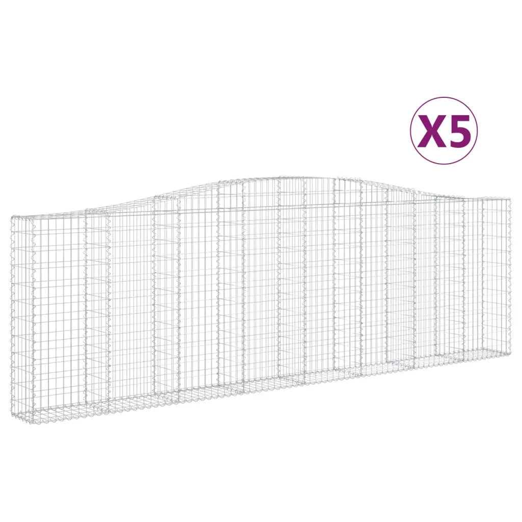 Cesti Gabbioni ad Arco 5 pz 400x30x120/140 cm Ferro Zincato 3145842