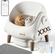 Lettiera Gatto Autopulente, Controllo tramite APP, Aperta Lettiera Automatica Gatto, XXL, per Gatti fino a 15 kg, Autopulizia per 15 Giorni, Adatta per Famiglie con Più Gatti