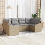 Set di divani con cuscino 6 pcs Beige polyrattan