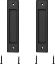 Set di 2 maniglie per porte scorrevoli in alluminio - Nero - 180 mm