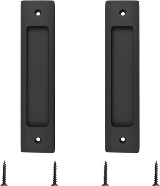 Set di 2 maniglie per porte scorrevoli in alluminio - Nero - 180 mm