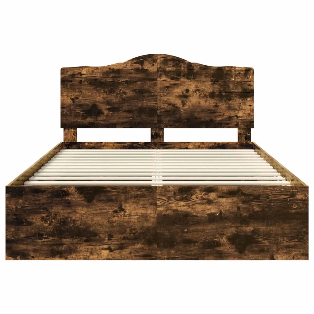 Struttura del letto Rovere fumé 150 x 200 cm Pino massello 3413294