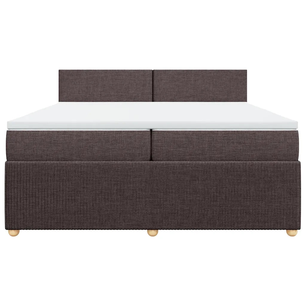 Giroletto a Molle con Materasso Marrone Scuro 200x200cm Tessuto 3287559
