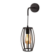 Trade Shop - Applique Parete Pendente A Forma Ovale 3d Stile Minimal Portalampada Attacco E27 Aq53 - Nero