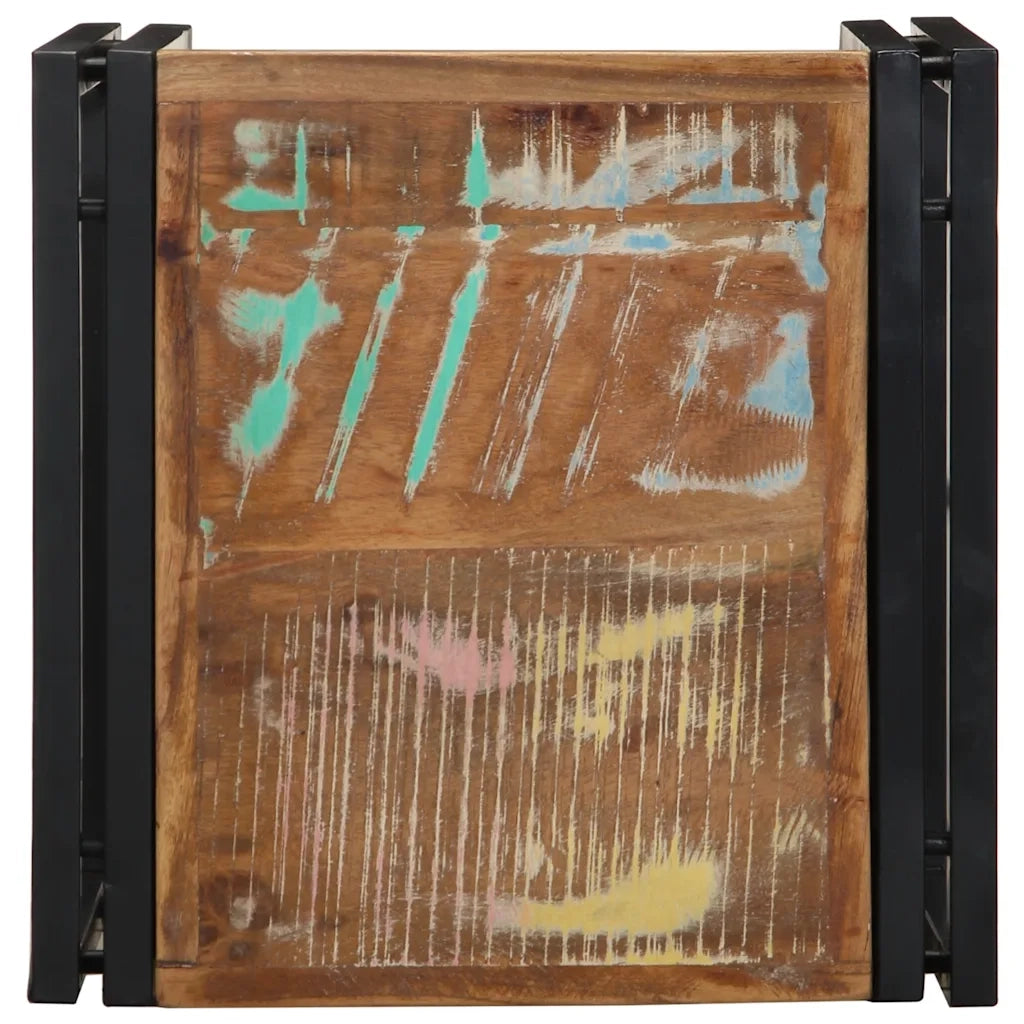 Tavolino Salotto Multicolore 40x40x35cm Legno Massello Recupero