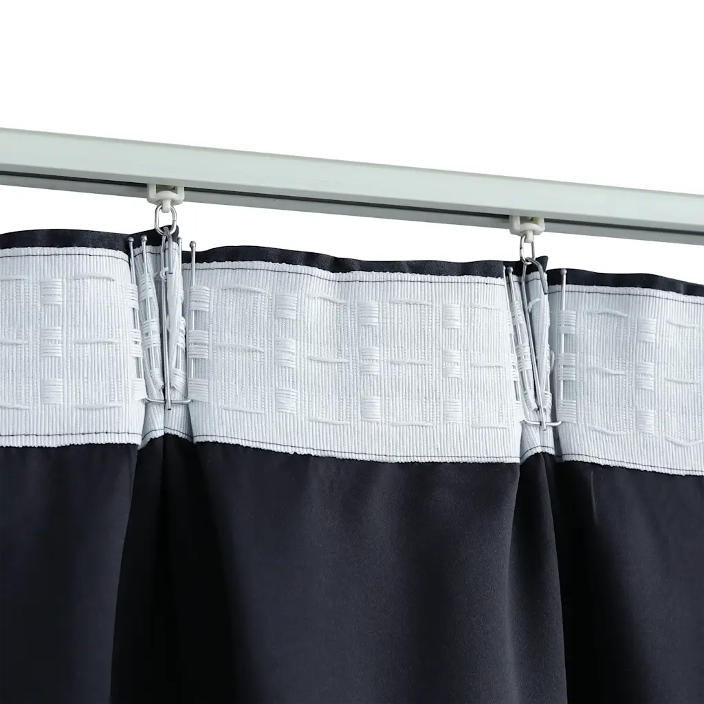 Tende Oscuranti con Ganci 2 pz Antracite 140x175 cm 134461