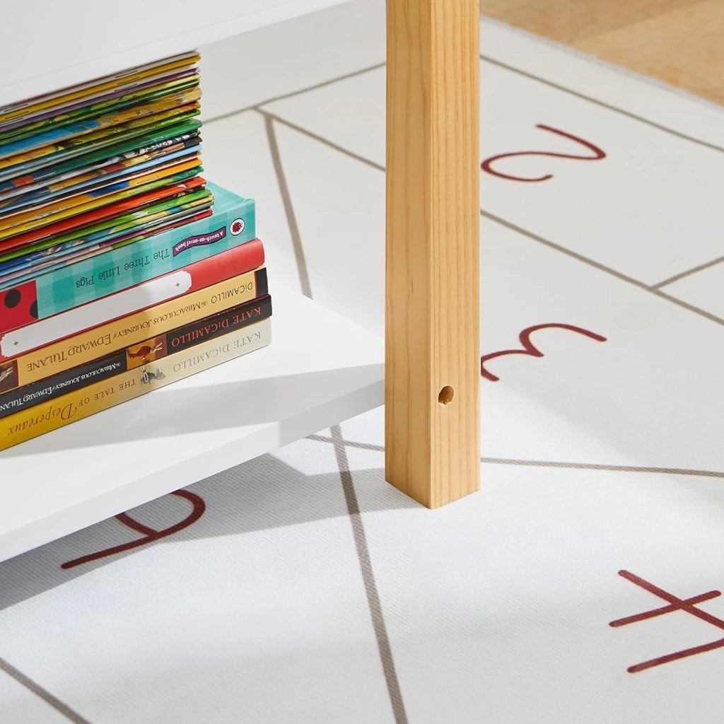 Libreria per bambini Scaffale per bambini con vani portaoggetti Scaffale portaoggetti per bambini Leggio per libri Scaffale per giocattoli bianco 85x42x45m KMB35-W