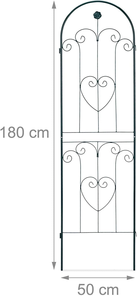 Recinzione a traliccio per piante rampicanti arco da giardino ferro set da 2 verde 13_0002896