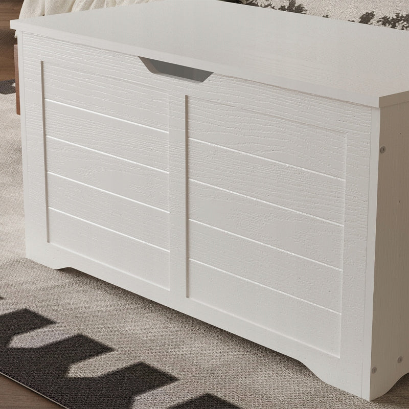 GRANDE CASSA DI LEGNO PER CONSERVARE Coperte BIANCA BAULETTO PER BIANCHERIA DA LETTO