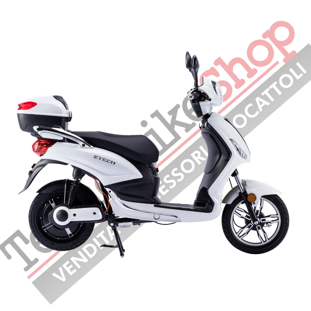 Bicicletta Elettrica Scooter Z-TECH ZT-09-TA NEW 250W 12 Ah 48V Batteria Piombo-Bianco