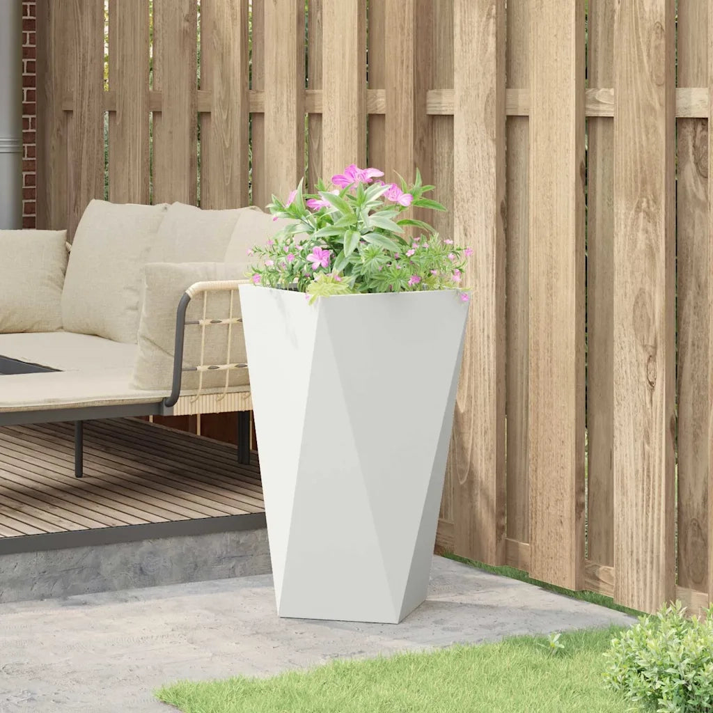 Fioriera | Cassetta per fiori | Vaso Bianco 40 x 40 x 75 cm Acciaio