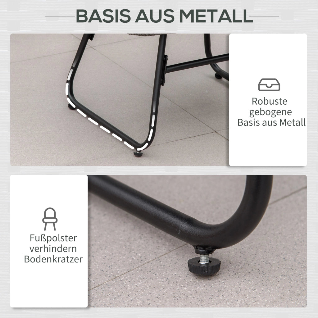 Poltrona da giardino in rattan con poggiapiedi e cuscini ¨C zephmum ¨C grigio