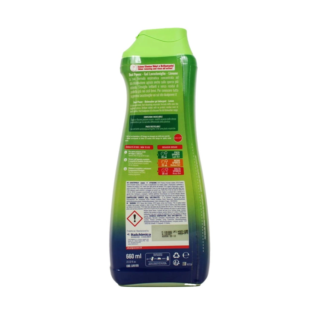 DUAL POWER GEL LAVASTOVIGLIE LIMONE 33 LAVAGGI 660 ML