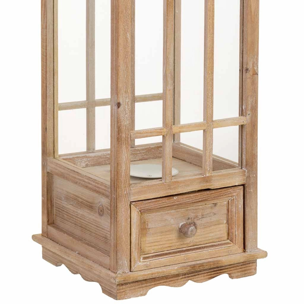 Lanterna in legno beige 23,5x23,5x69h cm