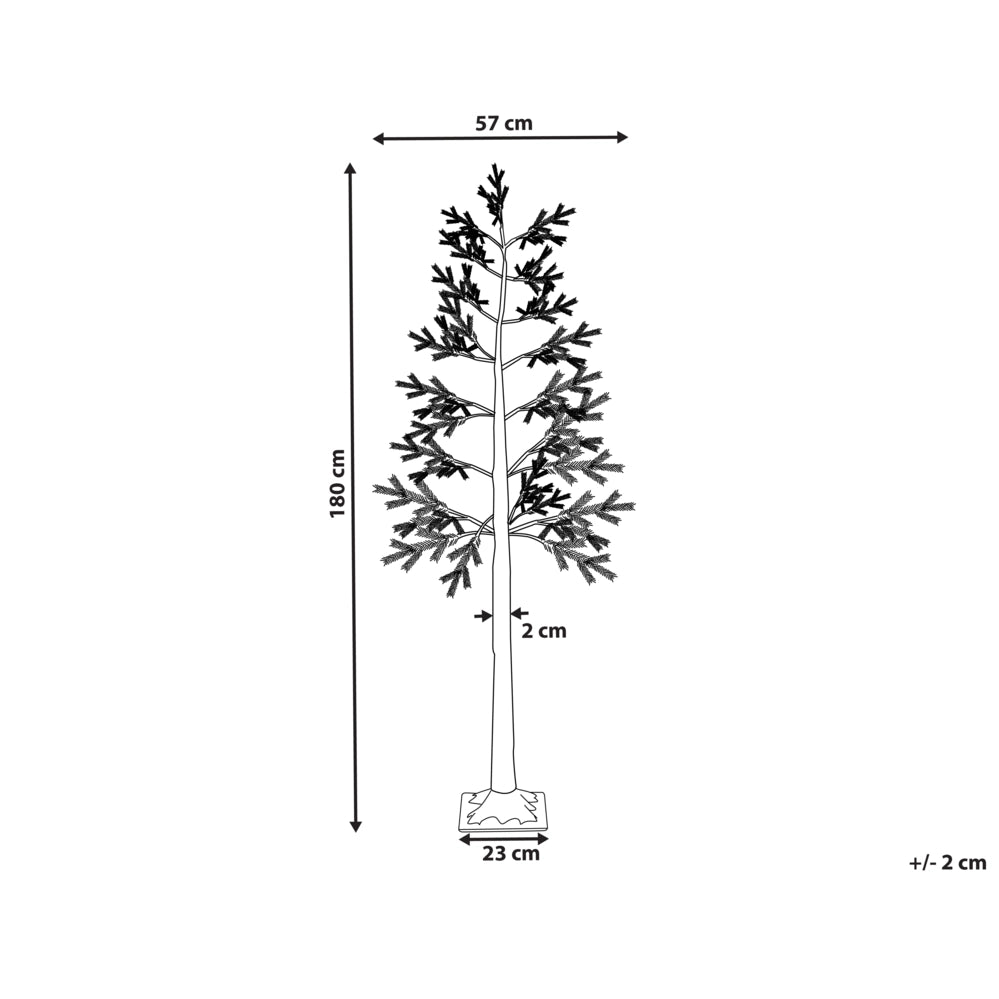 Albero di Natale Artificiale Bianco PE 180 cm Pre-Illuminato Luci LED Outdoor & Indoor Innevato Stile Scandinavo