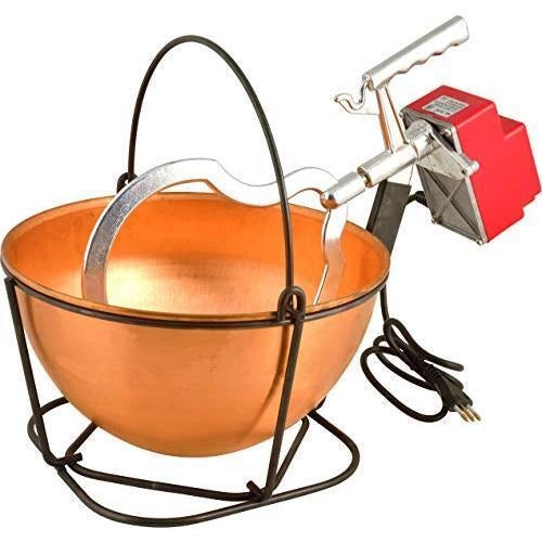 Home 2099400 Paiolo Elettrico in Rame Liscio Capacita' 7,5 L Diametro 31 cm Motore 16 W Paletta Rimovibile colore Rame