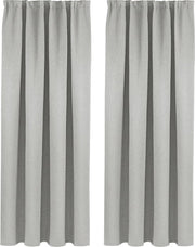Tende a Velo - 2 pezzi - Lino - 100% Poliestere - Tendina/Tenda/Vetrata - Oscurante & Termoisolante - Grigio chiaro - 135x225cm