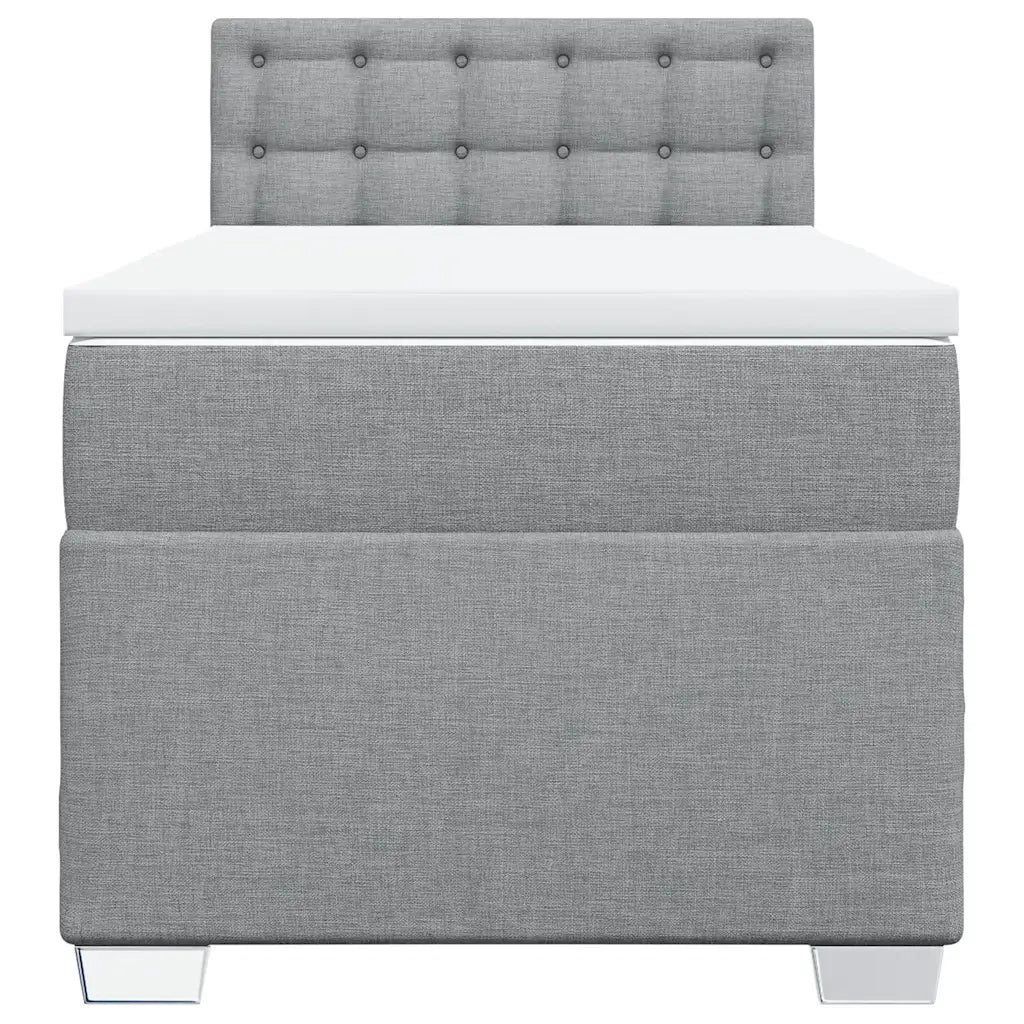 Giroletto a Molle con Materasso Grigio Chiaro 90x190 cm Tessuto 3288057