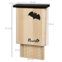 Set di 3 Casette per Pipistrelli in Legno di Abete per Esterni, 25x6x37.5 cm, Legno Naturale