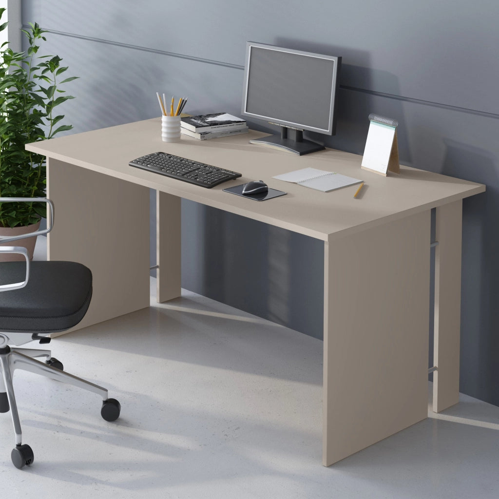 Zibello, Scrivania un Ripiano, 150x78x75h cm Beige