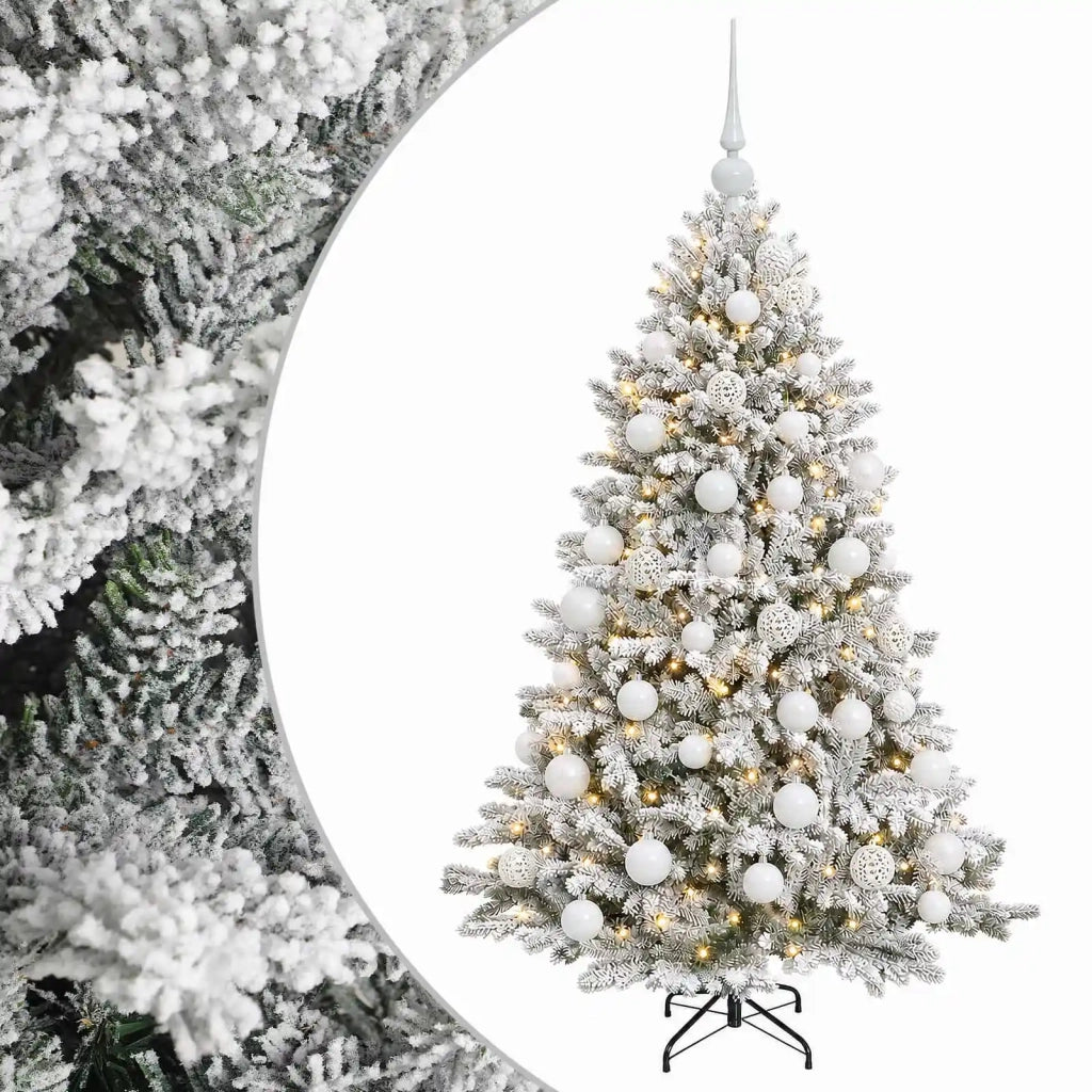 Albero di Natale Artificiale con Palline 150 cm 150 LED 3466068