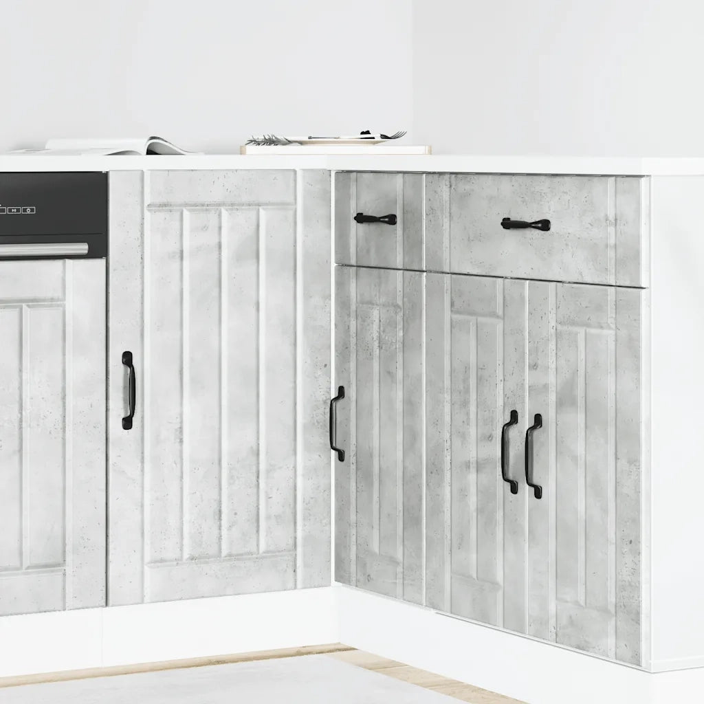 Mobile base da cucina Lucca Grigio Cemento in Legno Multistrato