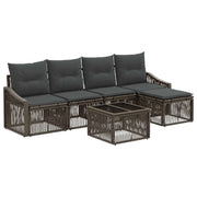 Set Divano da Giardino 6 pcs Grigio polyrattan