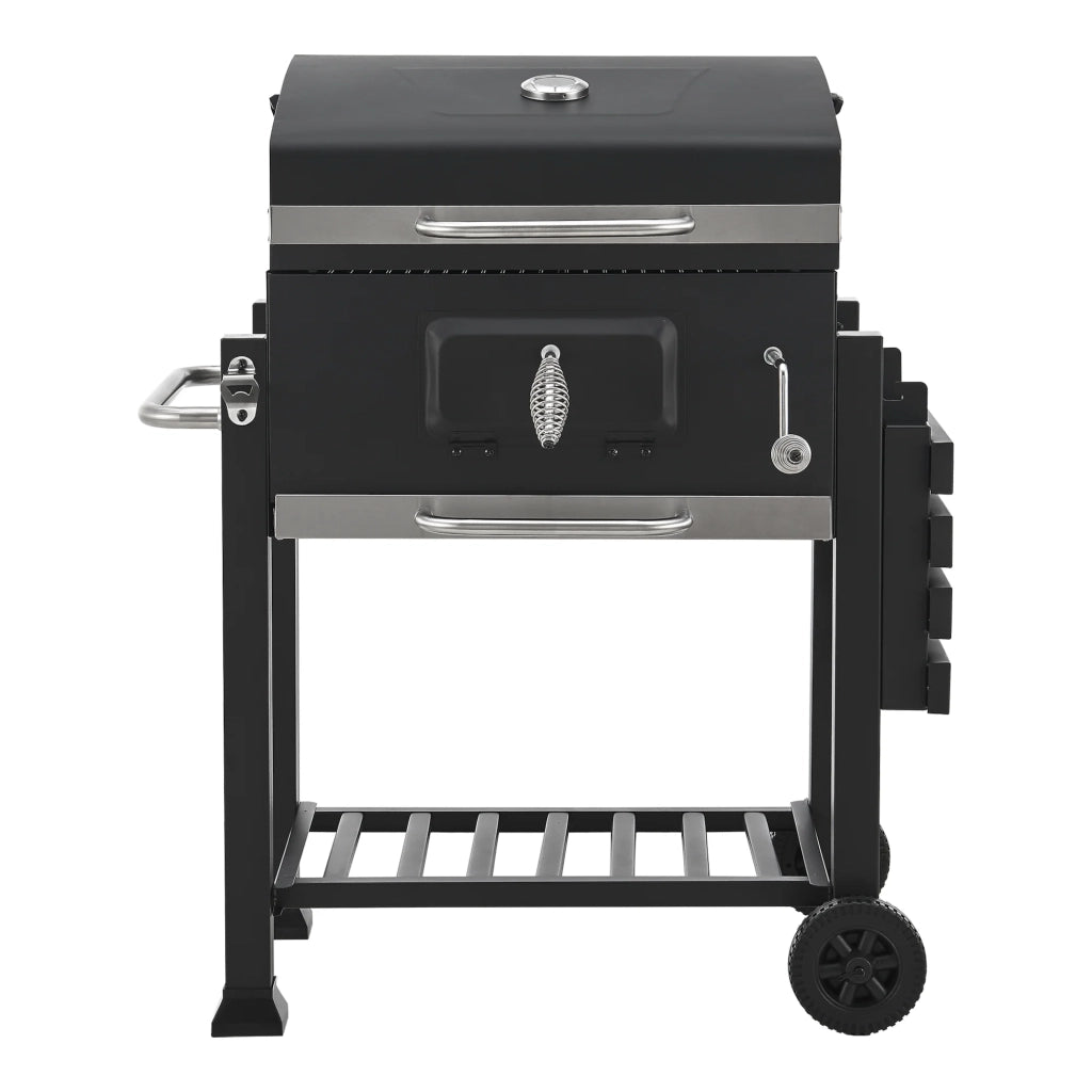 Carrello barbecue a carbonella 105 x 114 x 48 cm nero 03_0009212