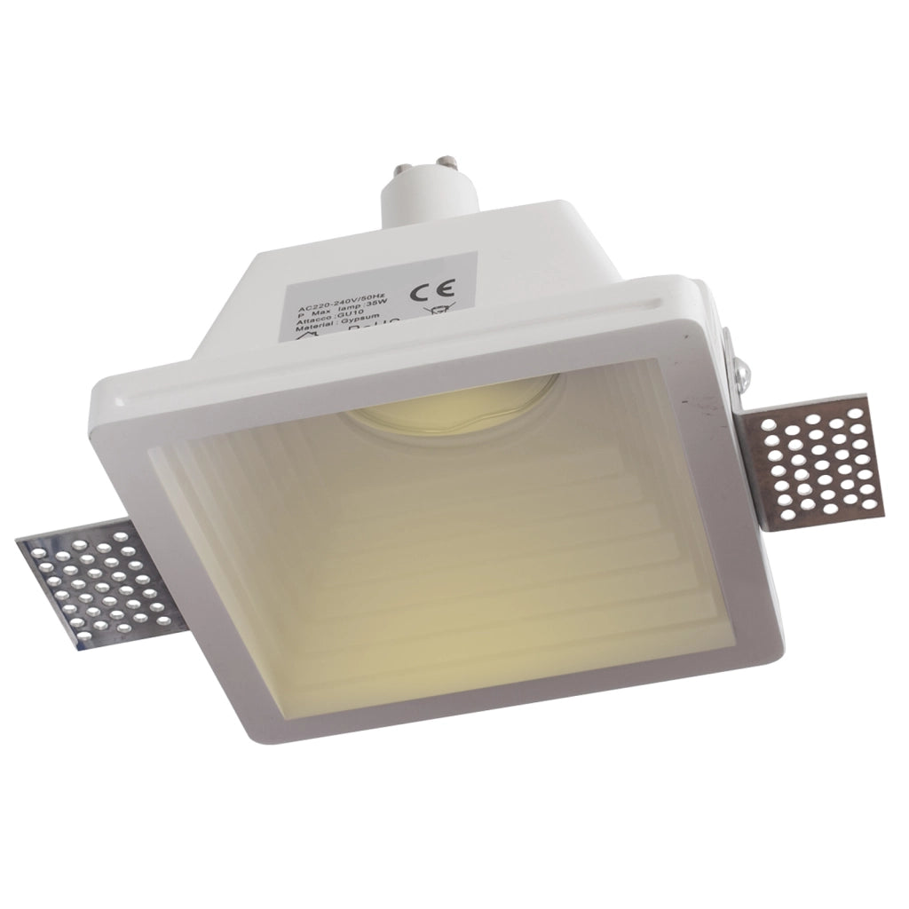 Faretto gesso lampada LED 8W GU10 incasso 12x12cm luce soffitto multicolore negozio ufficio ingresso 230V QUADRATO 4000K