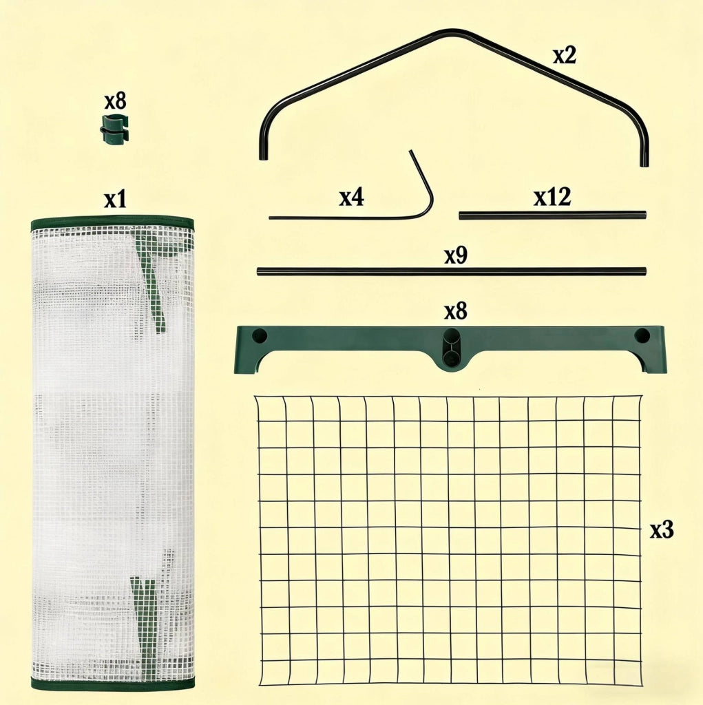 Serra da giardino in PE bianca 69x49x125 cm con 3 ripiani