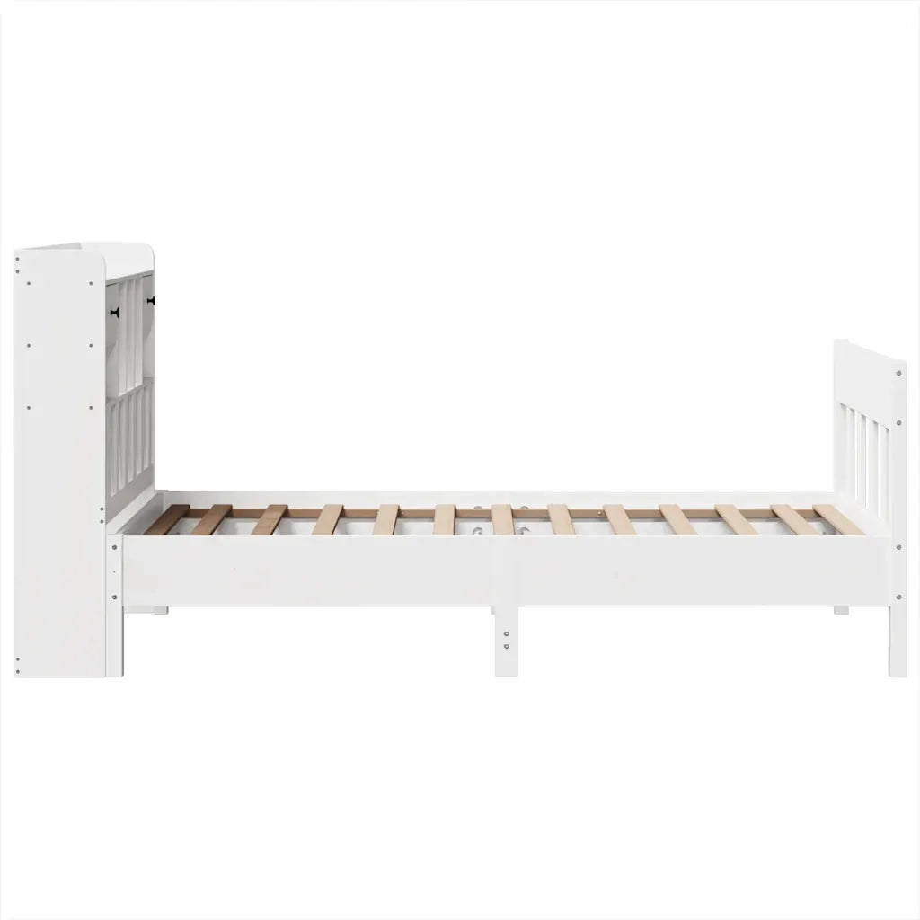 vidaXL Giroletto senza Materasso Bianco 90x200 cm Legno Massello Pino