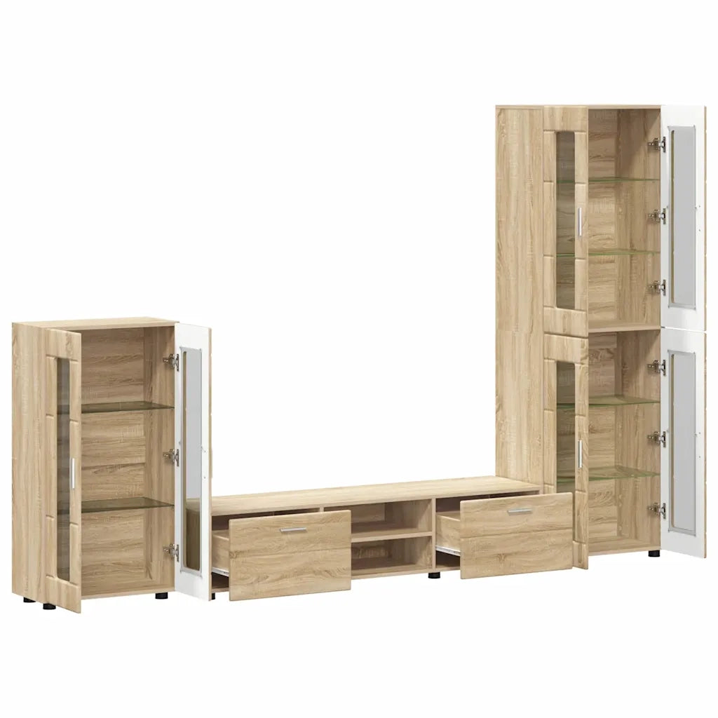 Set mobile TV con porta FLORIN Rovere Sonoma Legno multistrato