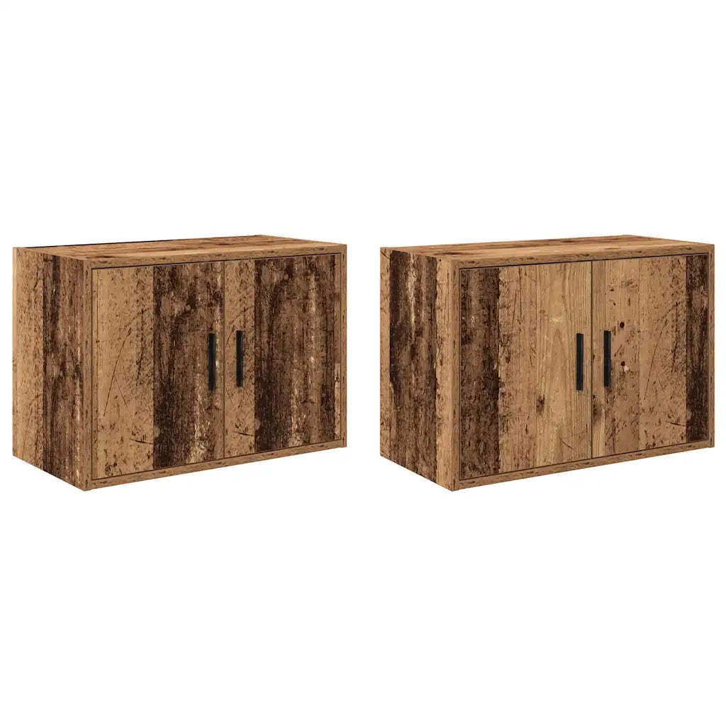 Pensili per Garage 2 pz Legno Antico in Legno Multistrato 860658