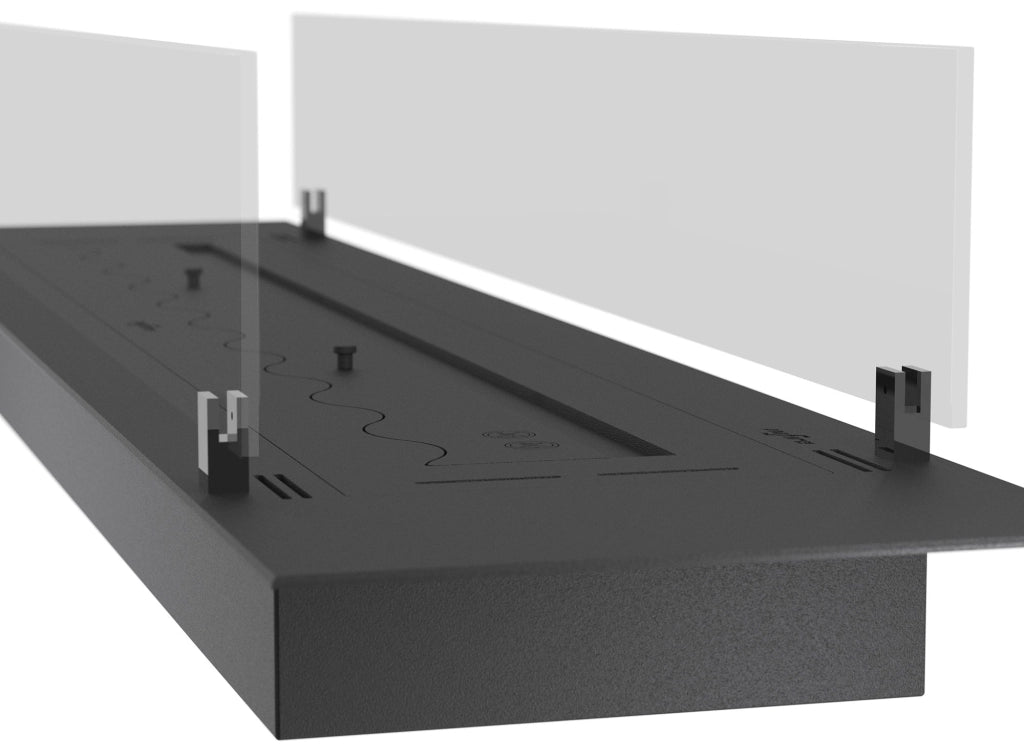 Bruciatore a Bioetanolo da Incasso 150x32x15 cm Insert Slim 1500 Nero con Vetro