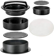 Hamburgerpers e Hamburgermaker - 3-in-1 Hamburgerpers Professionale - Smash Burger - Accessori BBQ - Gereadispari BBQ - Burgerpers - Accessori Barbecue - Pressaburger - Anche per Miniburgers e Burgers Riempiuti - Incluso 50 Fogli di Carta Paraffinata
