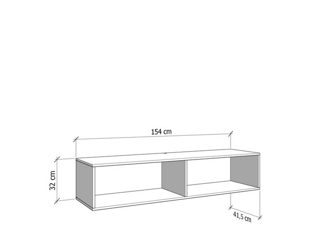 Cedrasco, Mobile Porta tv un Ripiano, 154x41.5x32h cm Marrone Rovere Nodi